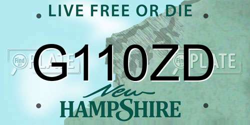 G110ZD New Hampshire License Plate