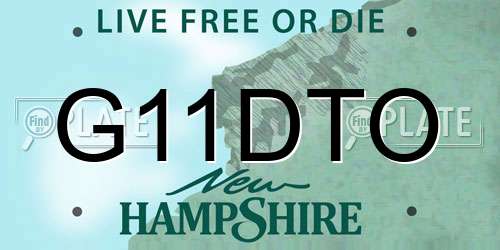 G11DTO New Hampshire License Plate