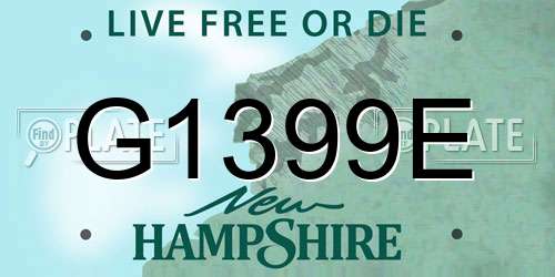 G1399E New Hampshire License Plate