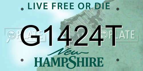 G1424T New Hampshire License Plate