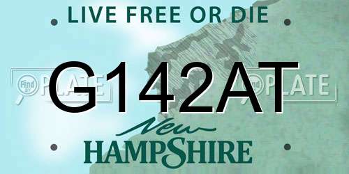 G142AT New Hampshire License Plate