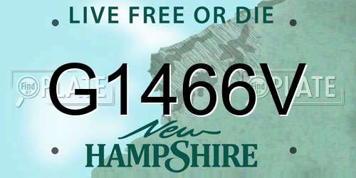 G1466V New Hampshire License Plate