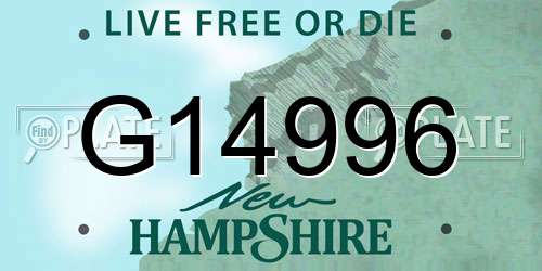 G14996 New Hampshire License Plate