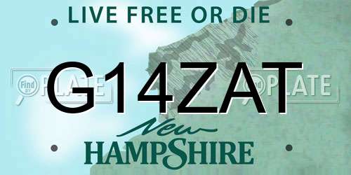 G14ZAT New Hampshire License Plate