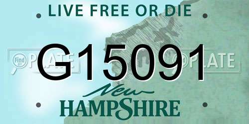 G15091 New Hampshire License Plate