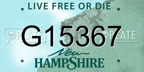 G15367 New Hampshire License Plate