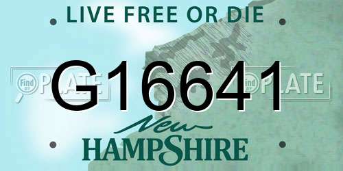 G16641 New Hampshire License Plate