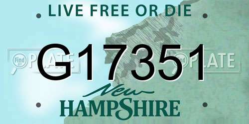 G17351 New Hampshire License Plate