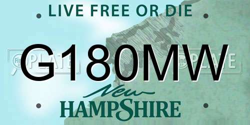 G180MW New Hampshire License Plate