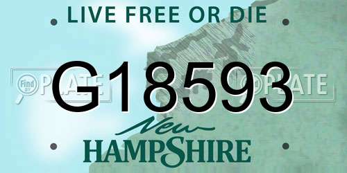 G18593 New Hampshire License Plate