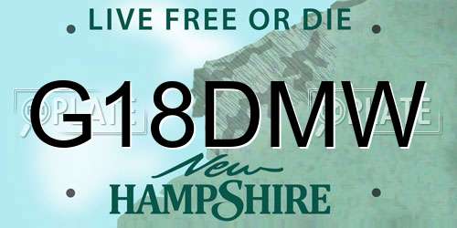 G18DMW New Hampshire License Plate