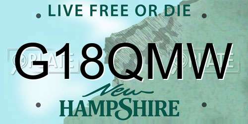 G18QMW New Hampshire License Plate