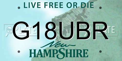 G18UBR New Hampshire License Plate