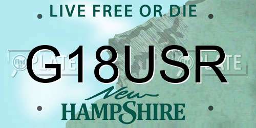 G18USR New Hampshire License Plate