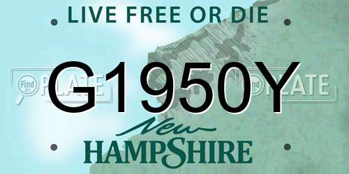 G1950Y New Hampshire License Plate