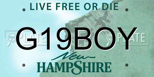 G19BOY New Hampshire License Plate