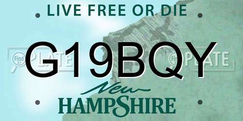 G19BQY New Hampshire License Plate