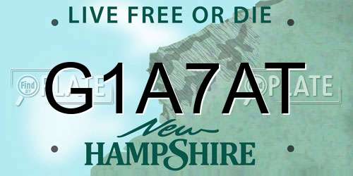 G1A7AT New Hampshire License Plate