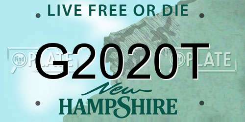 G2020T New Hampshire License Plate