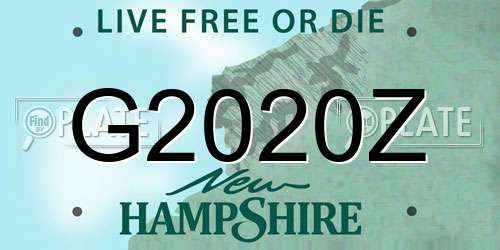 G2020Z New Hampshire License Plate