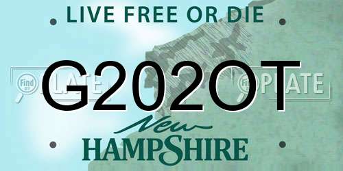 G202OT New Hampshire License Plate