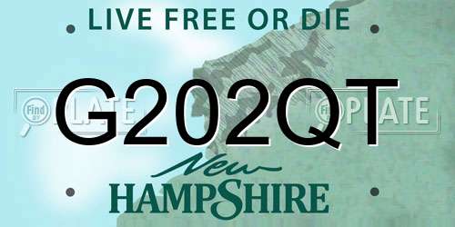 G202QT New Hampshire License Plate
