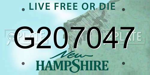 G207047 New Hampshire License Plate