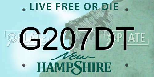 G207DT New Hampshire License Plate