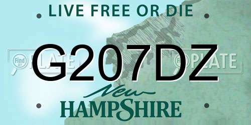 G207DZ New Hampshire License Plate