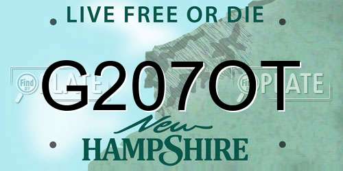 G207OT New Hampshire License Plate