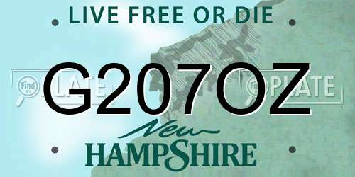 G207OZ New Hampshire License Plate
