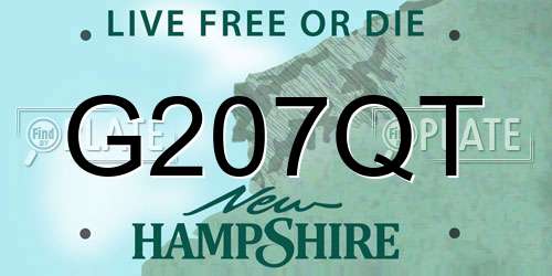 G207QT New Hampshire License Plate