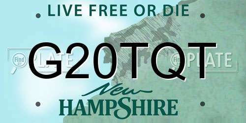 G20TQT New Hampshire License Plate
