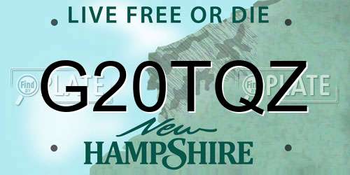 G20TQZ New Hampshire License Plate