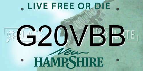 G20VBB New Hampshire License Plate