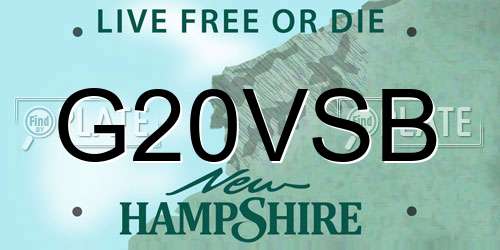 G20VSB New Hampshire License Plate