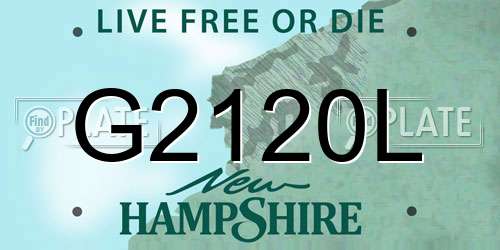 G2120L New Hampshire License Plate