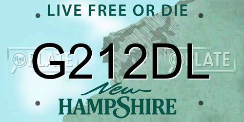 G212DL New Hampshire License Plate
