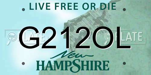 G212OL New Hampshire License Plate