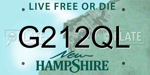 G212QL New Hampshire License Plate