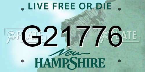 G21776 New Hampshire License Plate