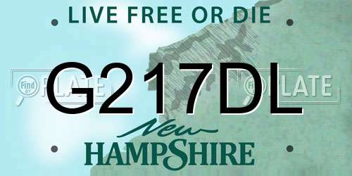 G217DL New Hampshire License Plate