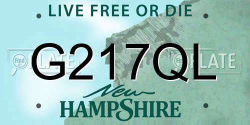 G217QL New Hampshire License Plate