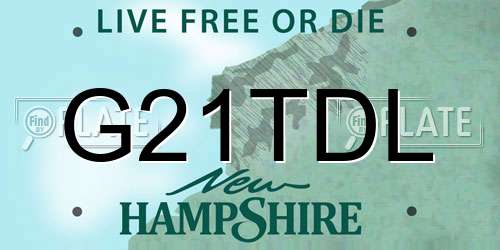G21TDL New Hampshire License Plate