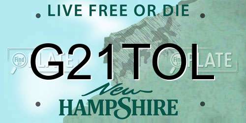 G21TOL New Hampshire License Plate
