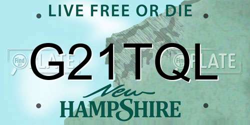 G21TQL New Hampshire License Plate