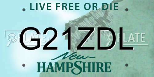 G21ZDL New Hampshire License Plate