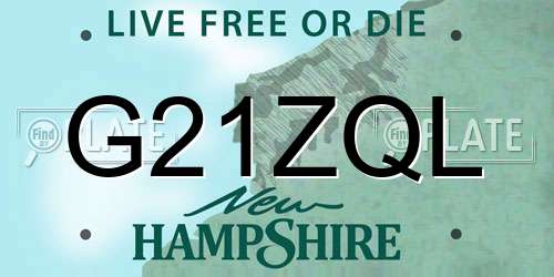 G21ZQL New Hampshire License Plate