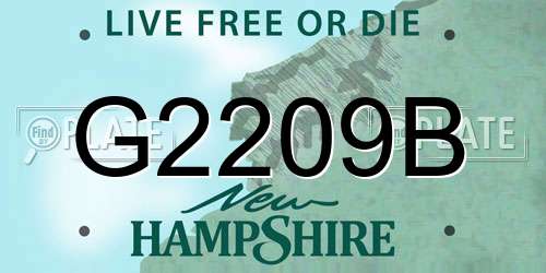 G2209B New Hampshire License Plate