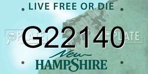 G22140 New Hampshire License Plate